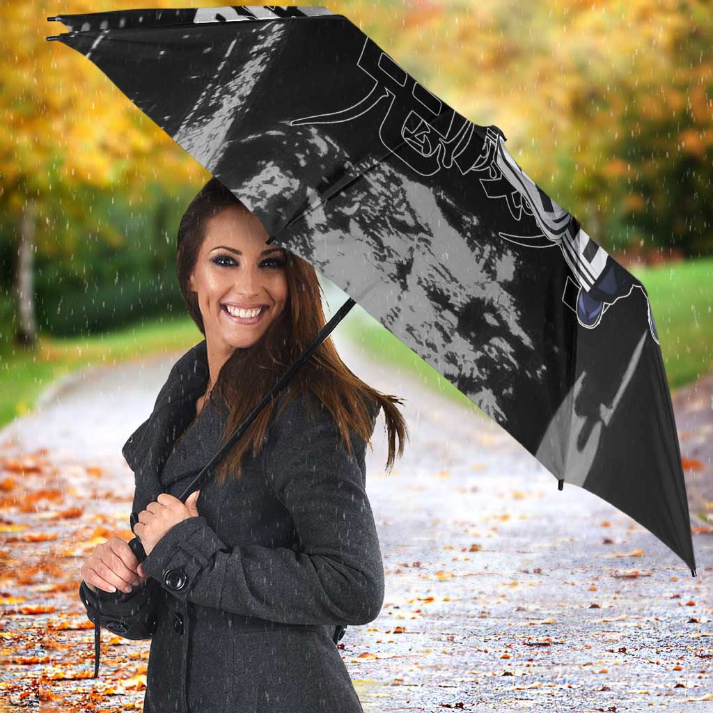 Obanai Iguro Demon Slayer Monochrome Umbrella Design with Snake and Grunge Texture - The Mazicc