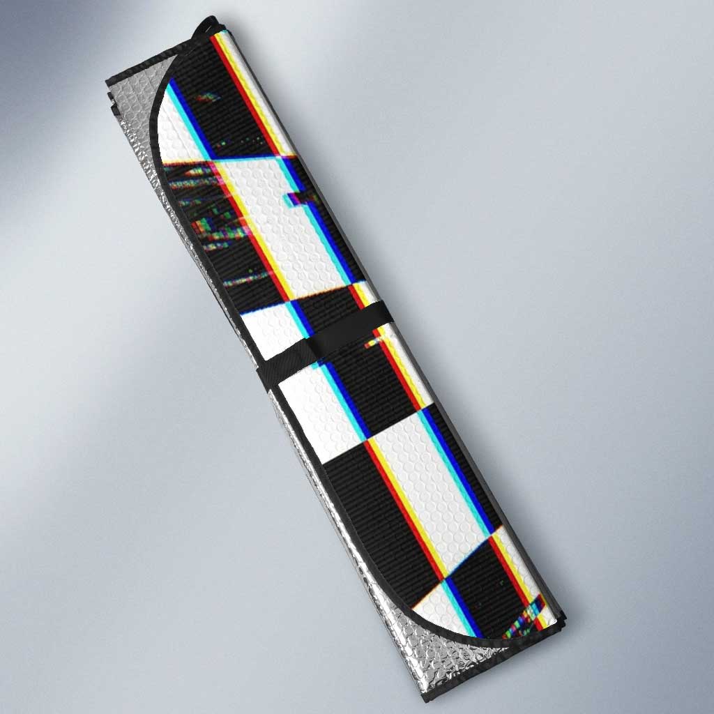 Tokyo Ghoul Kaneki Ken Auto Sun Shade Glitchcore Anime Style with Dark Checker Pattern