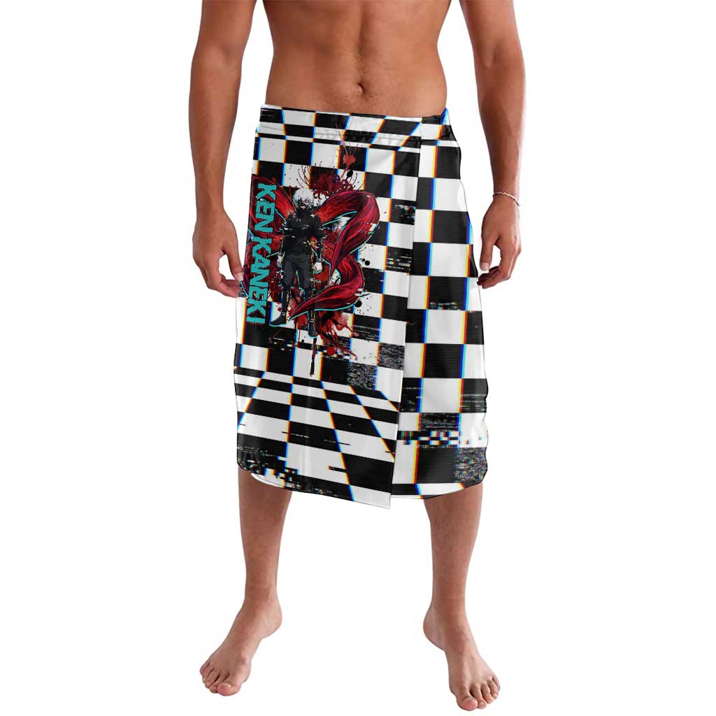 Tokyo Ghoul Kaneki Ken Lavalava Glitchcore Anime Style with Dark Checker Pattern