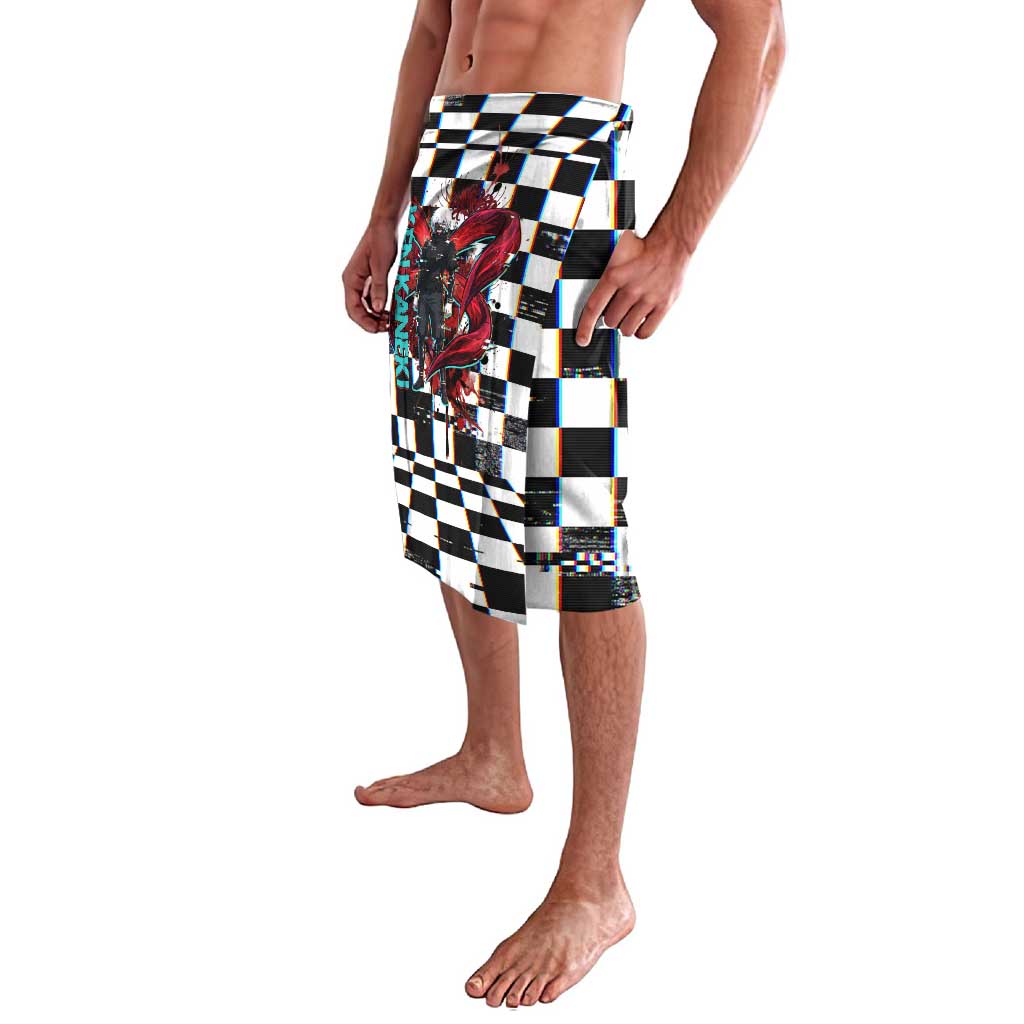 Tokyo Ghoul Kaneki Ken Lavalava Glitchcore Anime Style with Dark Checker Pattern
