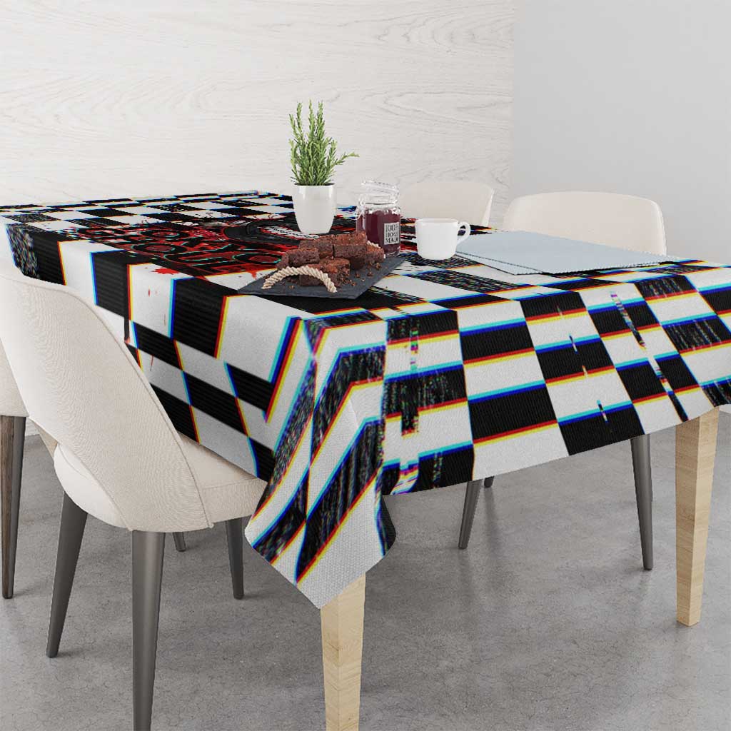 Tokyo Ghoul Kaneki Ken Tablecloth Glitchcore Anime Style with Dark Checker Pattern