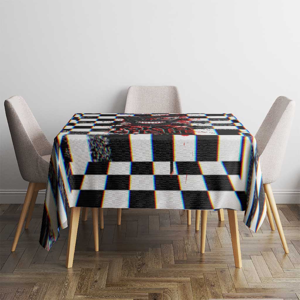 Tokyo Ghoul Kaneki Ken Tablecloth Glitchcore Anime Style with Dark Checker Pattern