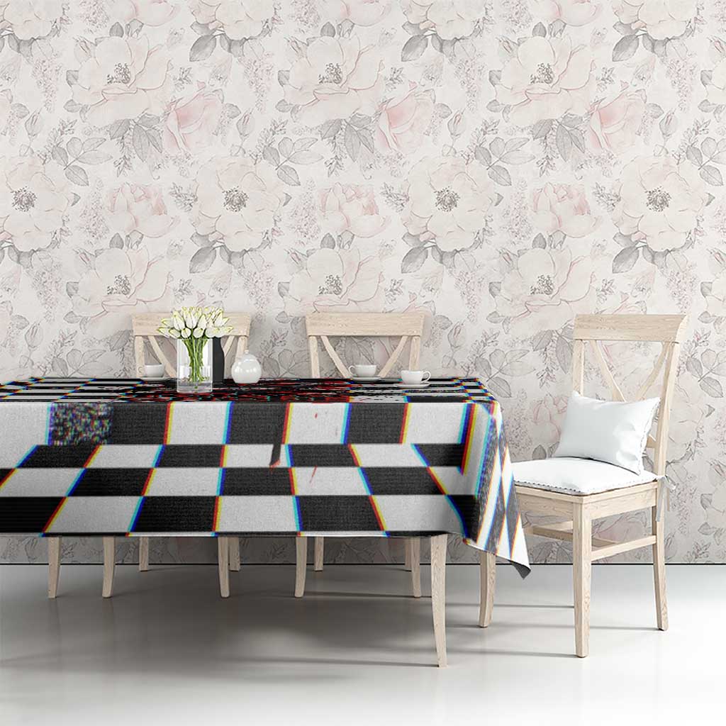 Tokyo Ghoul Kaneki Ken Tablecloth Glitchcore Anime Style with Dark Checker Pattern
