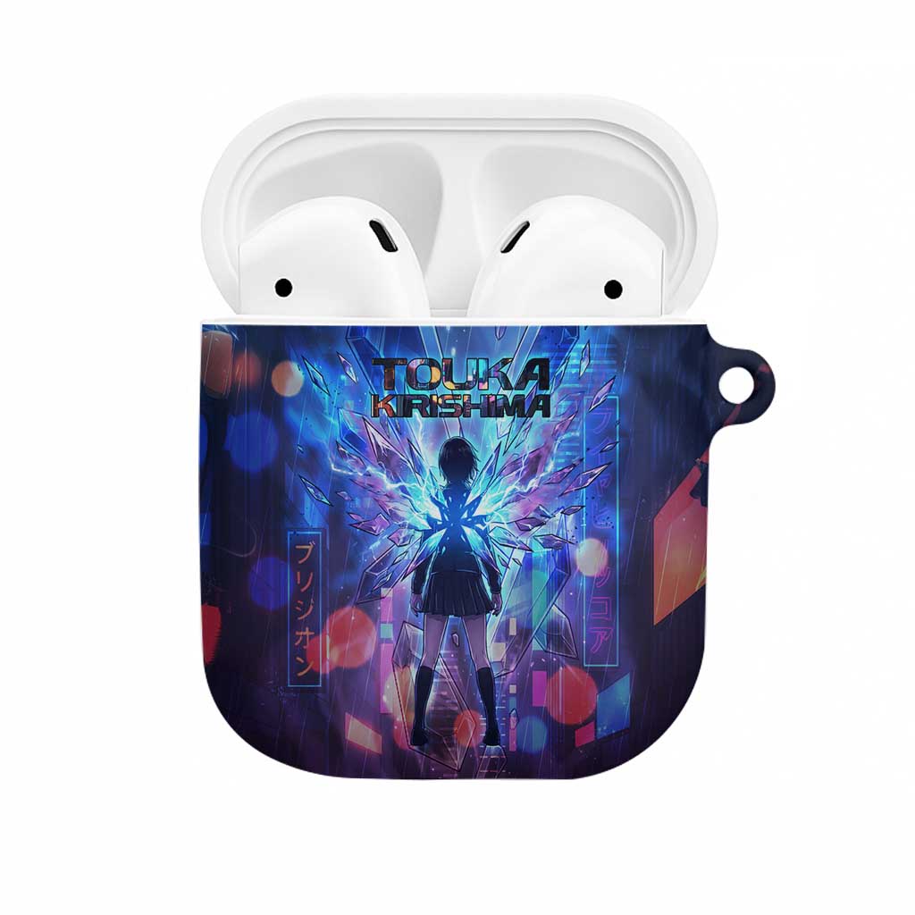 Touka Kirishima Tokyo Ghoul AirPods Case Cyberpunk Neon Style with Crystal Wings Effect