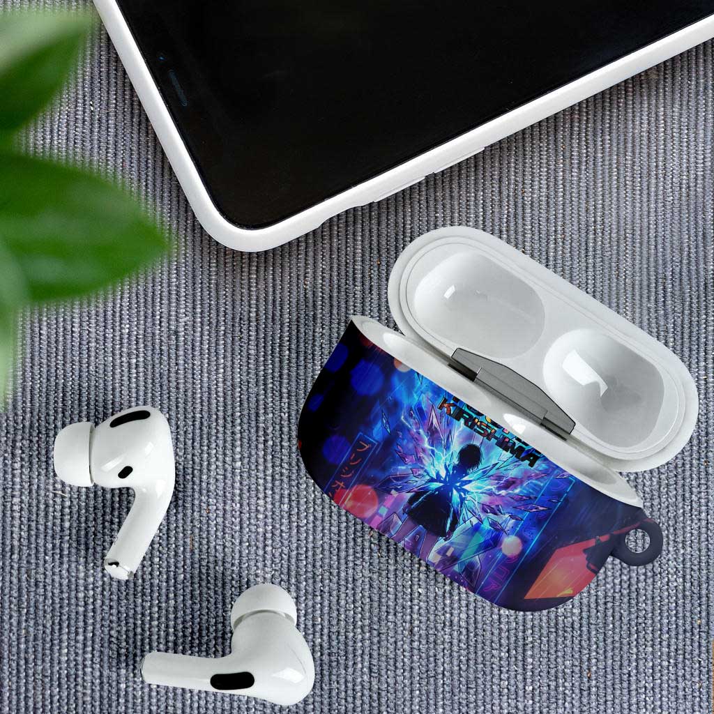 Touka Kirishima Tokyo Ghoul AirPods Case Cyberpunk Neon Style with Crystal Wings Effect