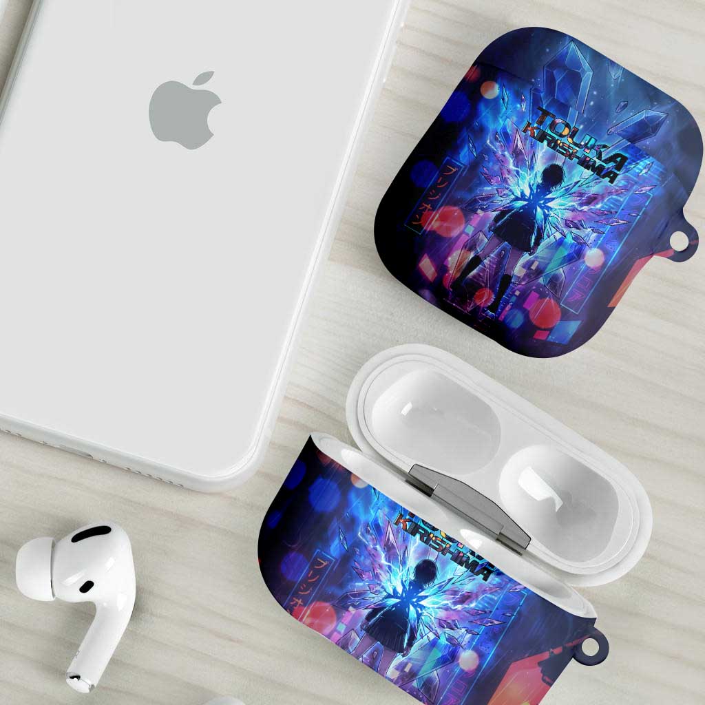 Touka Kirishima Tokyo Ghoul AirPods Case Cyberpunk Neon Style with Crystal Wings Effect