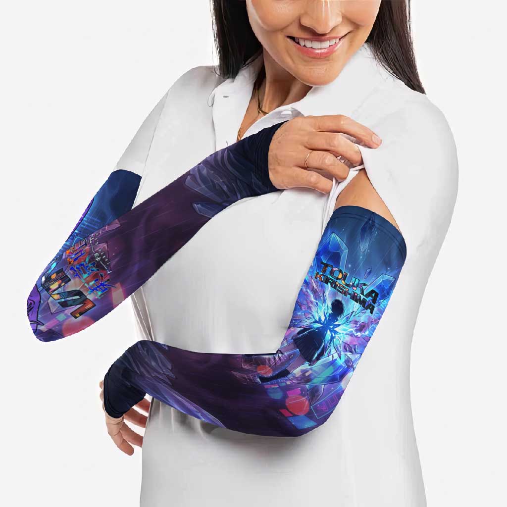 Touka Kirishima Tokyo Ghoul Arm Sleeves Cyberpunk Neon Style with Crystal Wings Effect