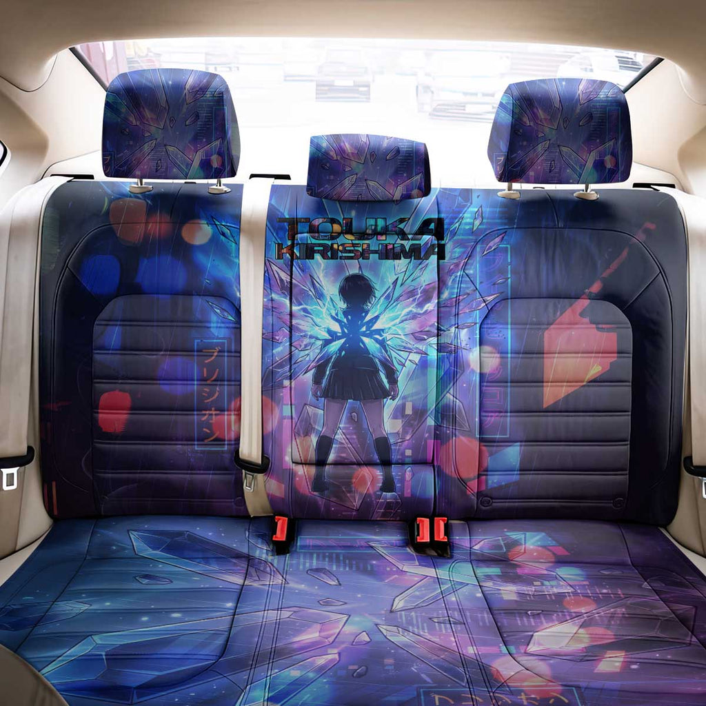 Touka Kirishima Tokyo Ghoul Back Car Seat Cover Cyberpunk Neon Style with Crystal Wings Effect