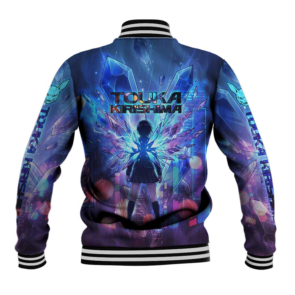 Touka Kirishima Tokyo Ghoul Baseball Jacket Cyberpunk Neon Style with Crystal Wings Effect