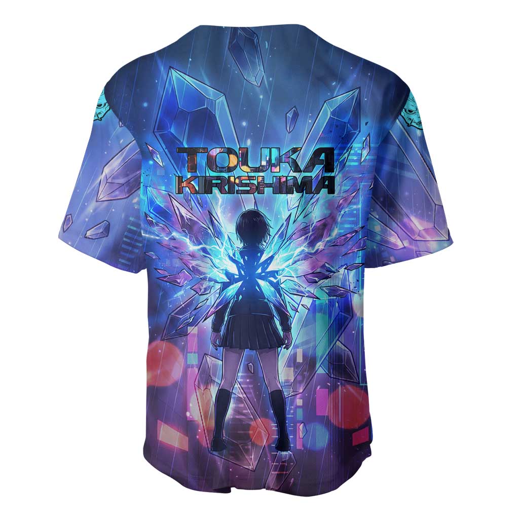 Touka Kirishima Tokyo Ghoul Baseball Jersey Cyberpunk Neon Style with Crystal Wings Effect