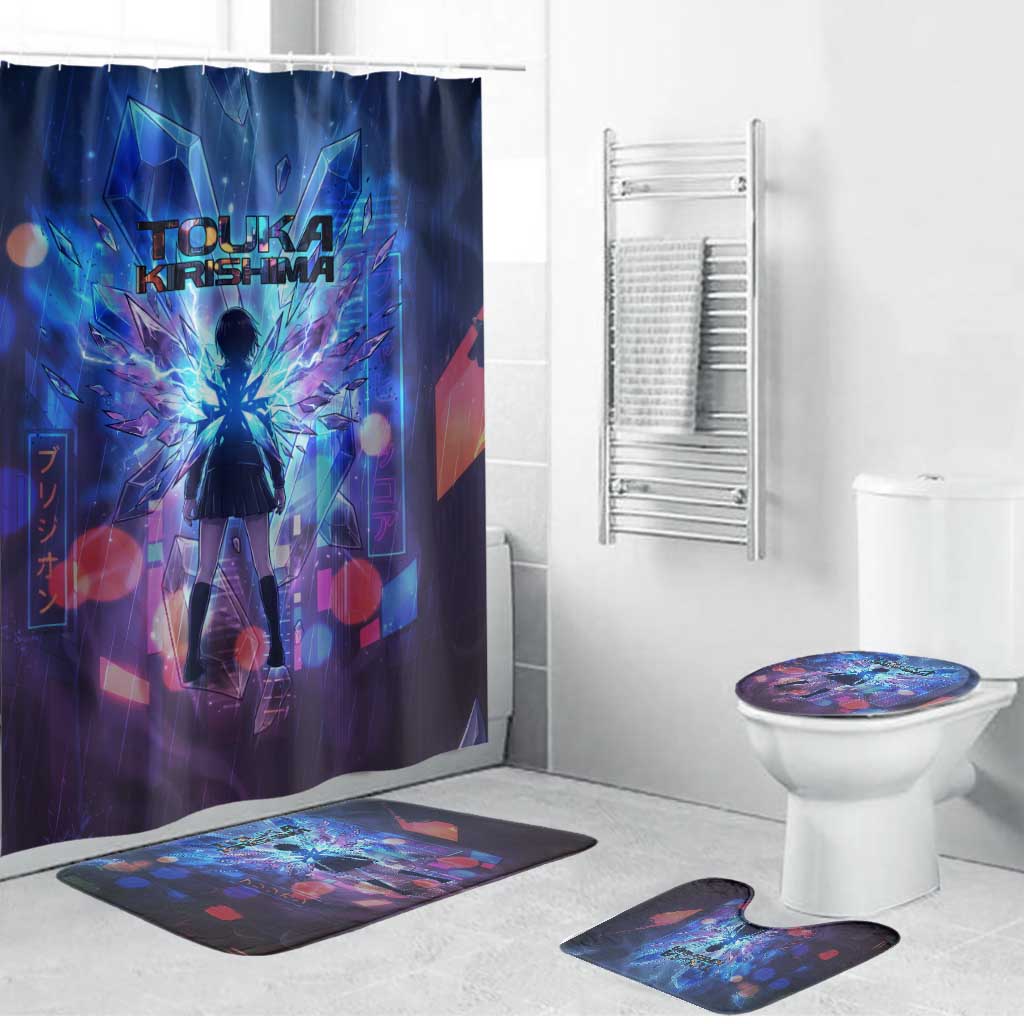 Touka Kirishima Tokyo Ghoul Bathroom Set Cyberpunk Neon Style with Crystal Wings Effect