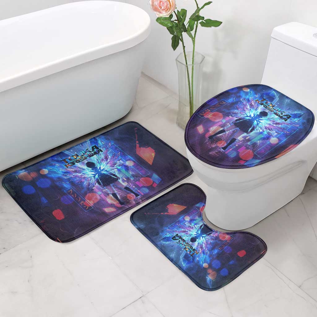 Touka Kirishima Tokyo Ghoul Bathroom Set Cyberpunk Neon Style with Crystal Wings Effect