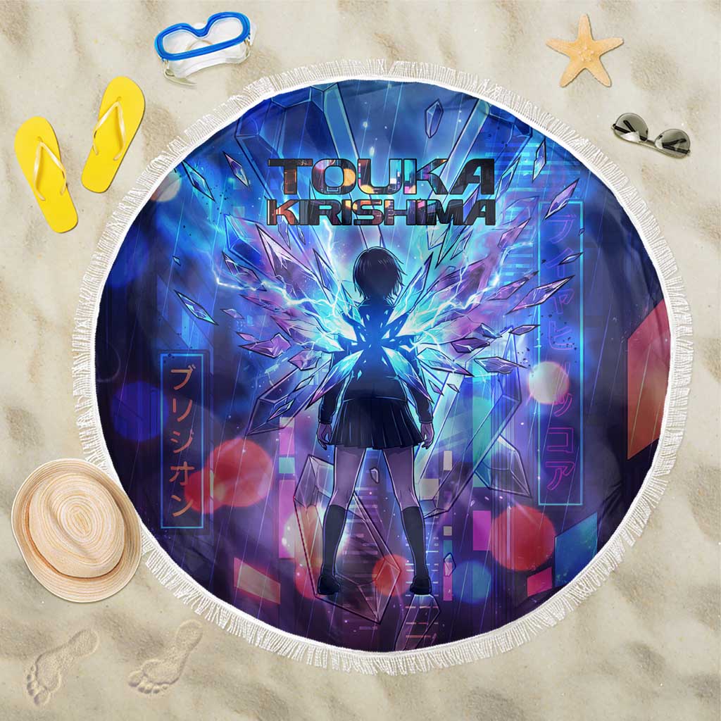 Touka Kirishima Tokyo Ghoul Beach Blanket Cyberpunk Neon Style with Crystal Wings Effect