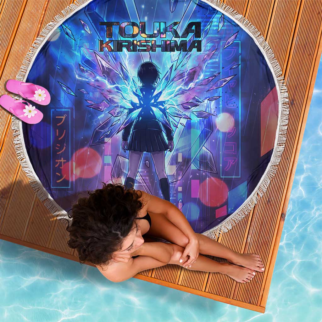 Touka Kirishima Tokyo Ghoul Beach Blanket Cyberpunk Neon Style with Crystal Wings Effect