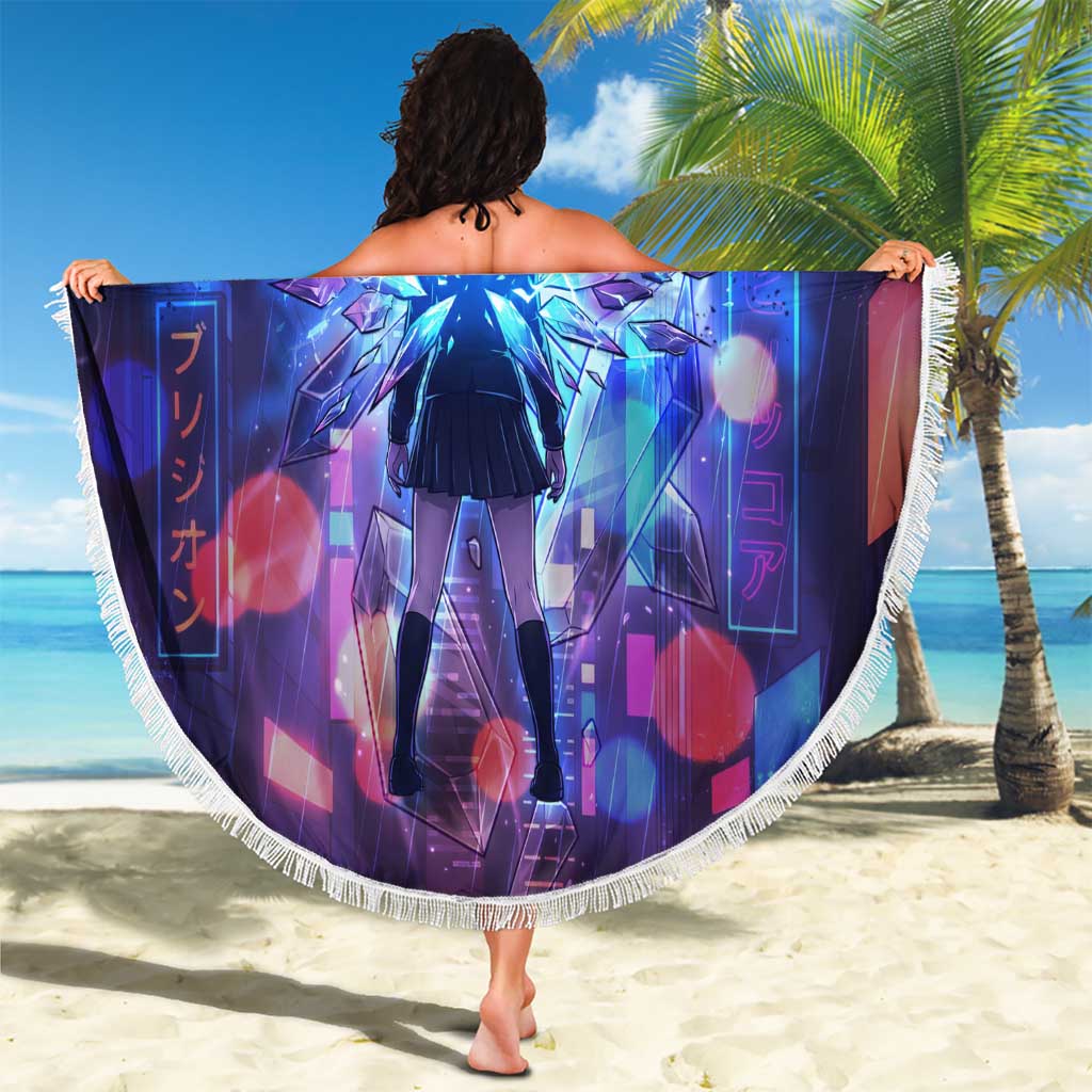 Touka Kirishima Tokyo Ghoul Beach Blanket Cyberpunk Neon Style with Crystal Wings Effect