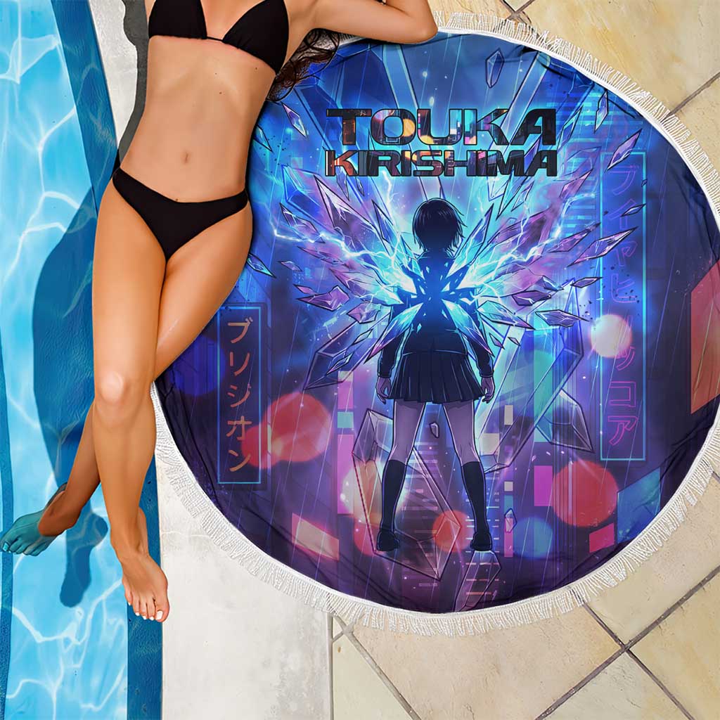 Touka Kirishima Tokyo Ghoul Beach Blanket Cyberpunk Neon Style with Crystal Wings Effect