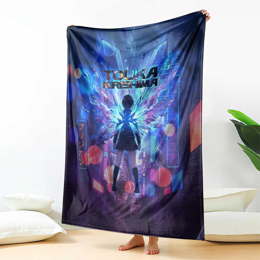 Touka Kirishima Tokyo Ghoul Blanket Cyberpunk Neon Style with Crystal Wings Effect