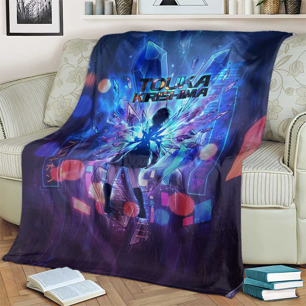 Touka Kirishima Tokyo Ghoul Blanket Cyberpunk Neon Style with Crystal Wings Effect