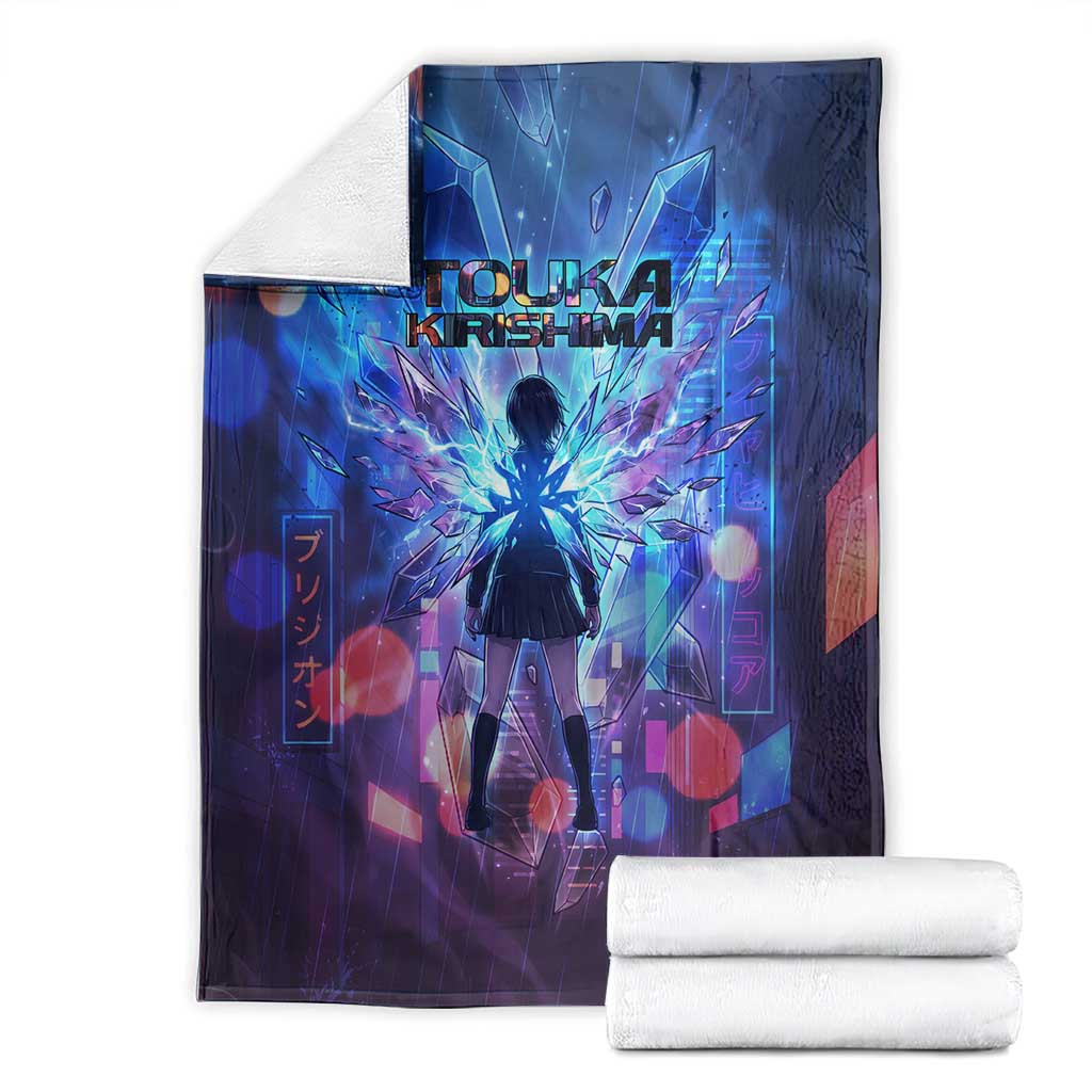 Touka Kirishima Tokyo Ghoul Blanket Cyberpunk Neon Style with Crystal Wings Effect