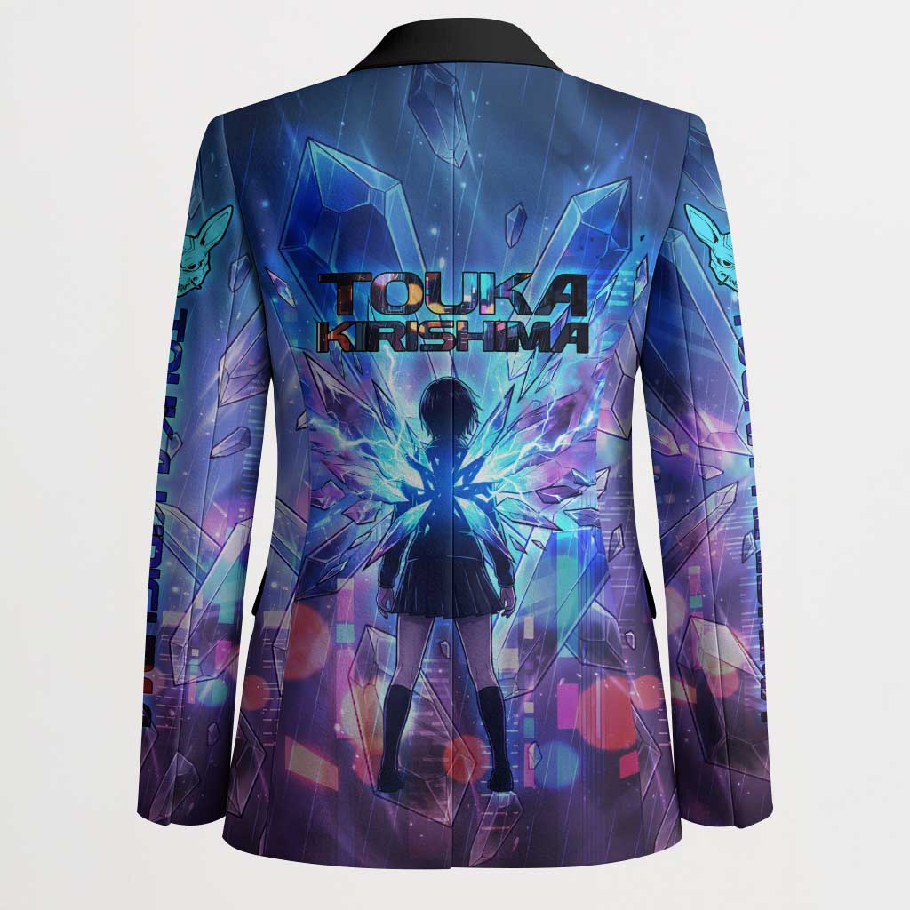 Touka Kirishima Tokyo Ghoul Blazer Cyberpunk Neon Style with Crystal Wings Effect
