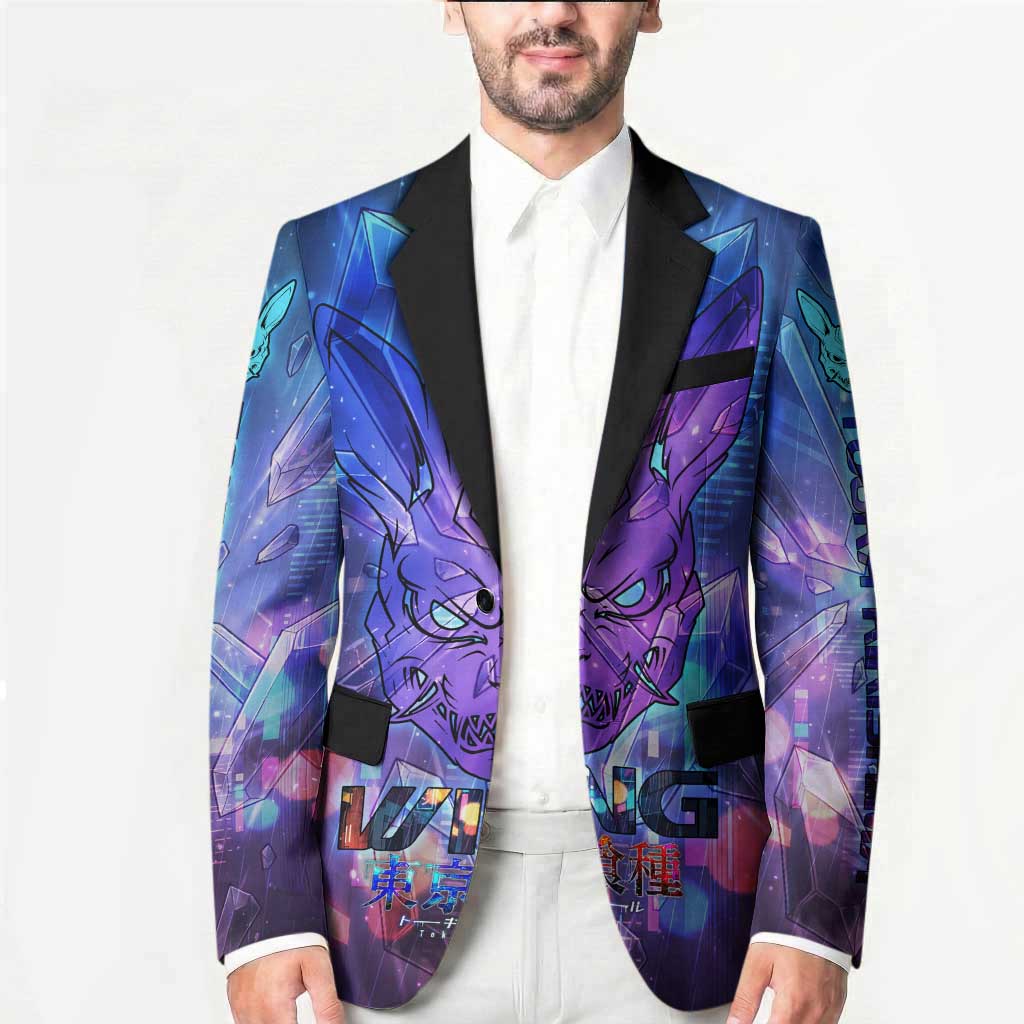 Touka Kirishima Tokyo Ghoul Blazer Cyberpunk Neon Style with Crystal Wings Effect