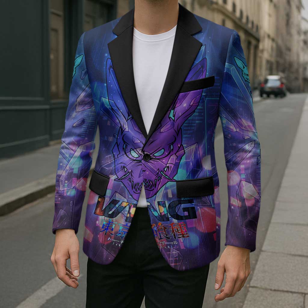 Touka Kirishima Tokyo Ghoul Blazer Cyberpunk Neon Style with Crystal Wings Effect