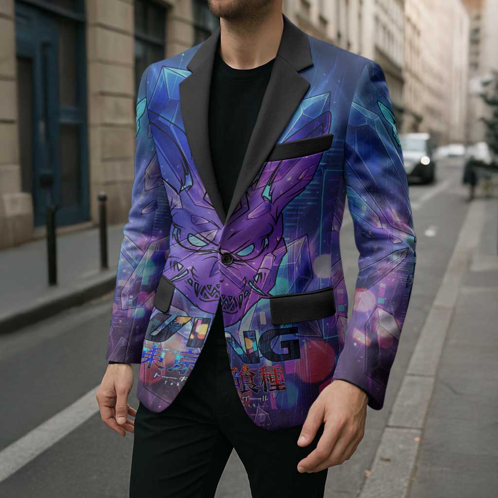 Touka Kirishima Tokyo Ghoul Blazer Cyberpunk Neon Style with Crystal Wings Effect