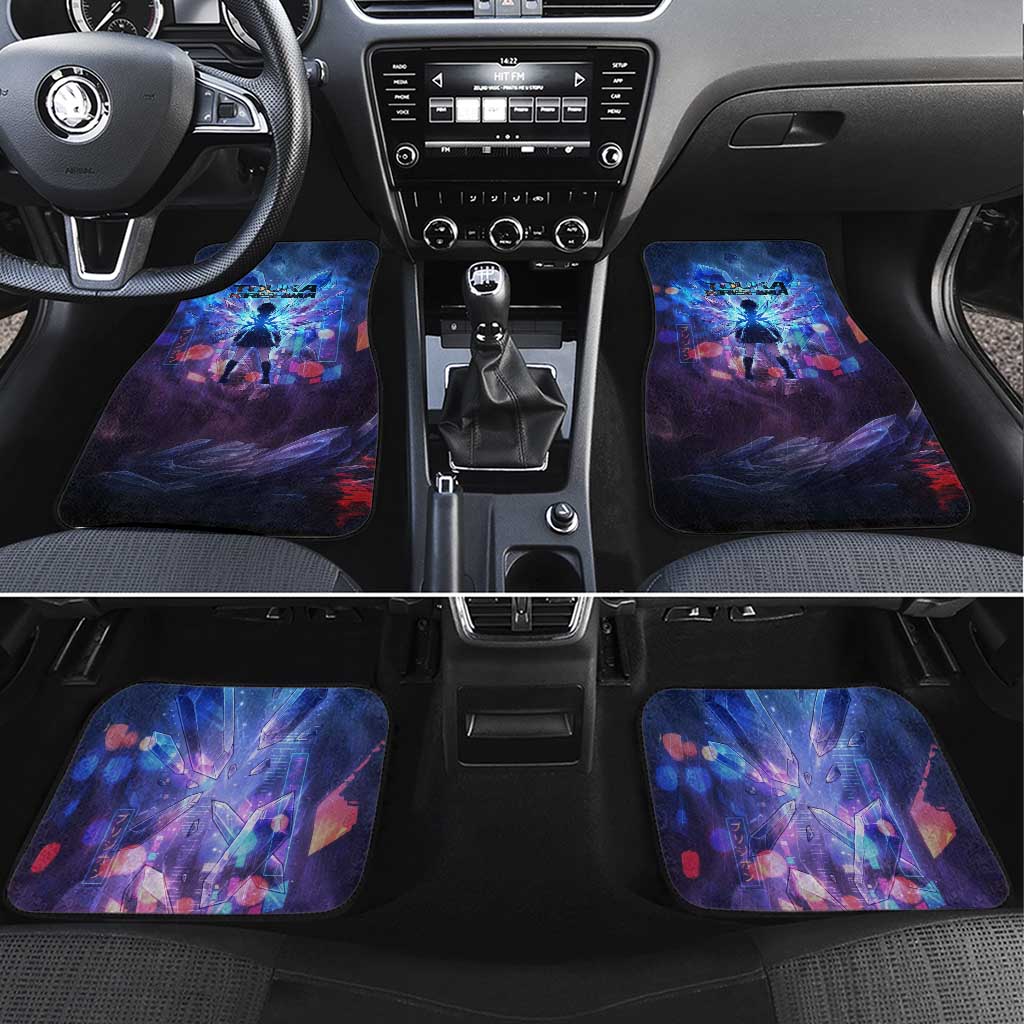 Touka Kirishima Tokyo Ghoul Car Mats Cyberpunk Neon Style with Crystal Wings Effect