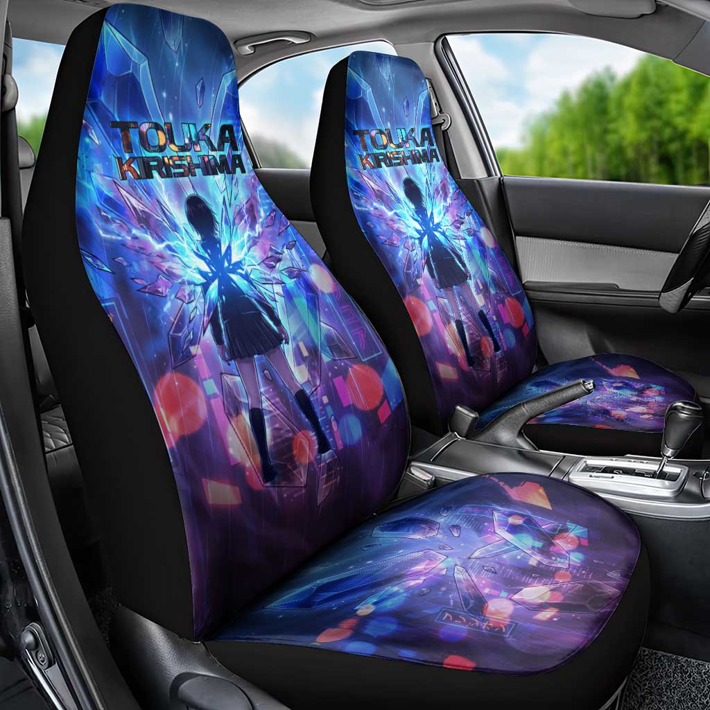 Touka Kirishima Tokyo Ghoul Car Seat Cover Cyberpunk Neon Style with Crystal Wings Effect