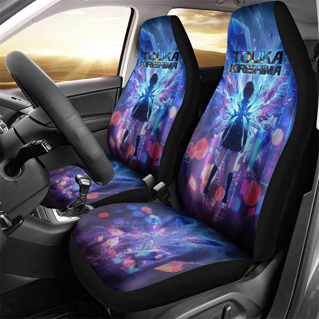 Touka Kirishima Tokyo Ghoul Car Seat Cover Cyberpunk Neon Style with Crystal Wings Effect