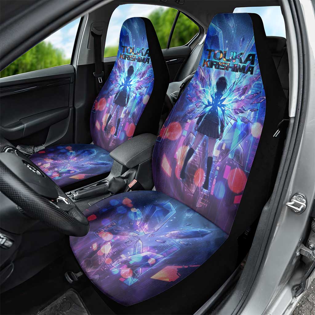 Touka Kirishima Tokyo Ghoul Car Seat Cover Cyberpunk Neon Style with Crystal Wings Effect