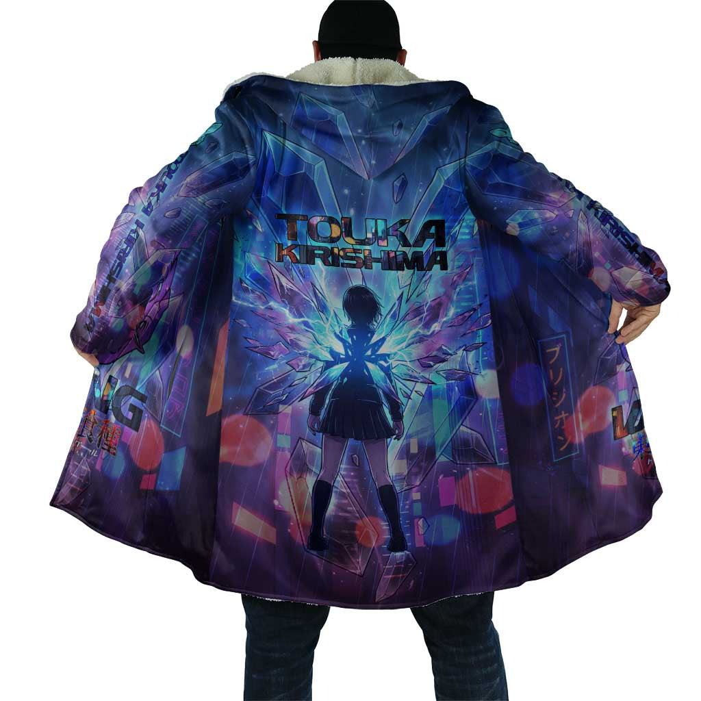 Touka Kirishima Tokyo Ghoul Cloak Cyberpunk Neon Style with Crystal Wings Effect