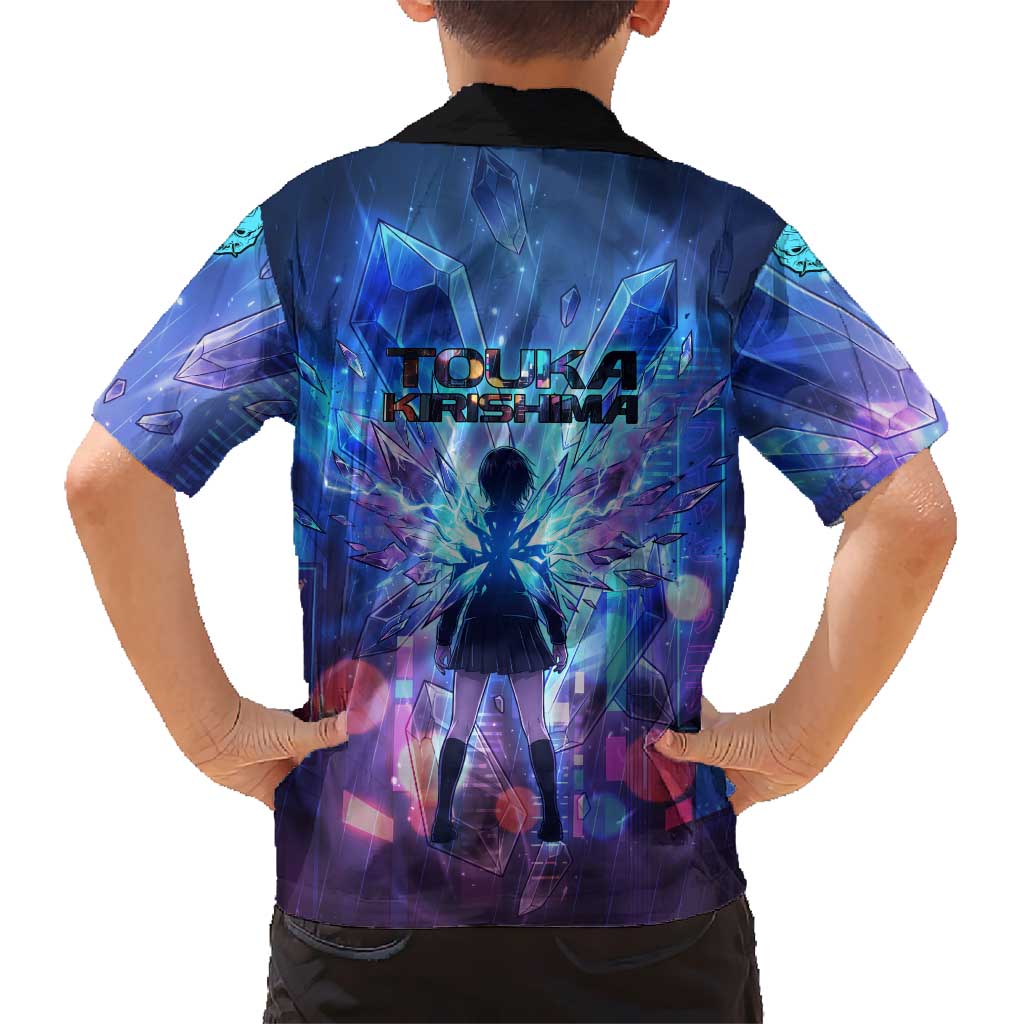 Touka Kirishima Tokyo Ghoul Family Matching Tank Maxi Dress and Hawaiian Shirt Cyberpunk Neon Style with Crystal Wings Effect