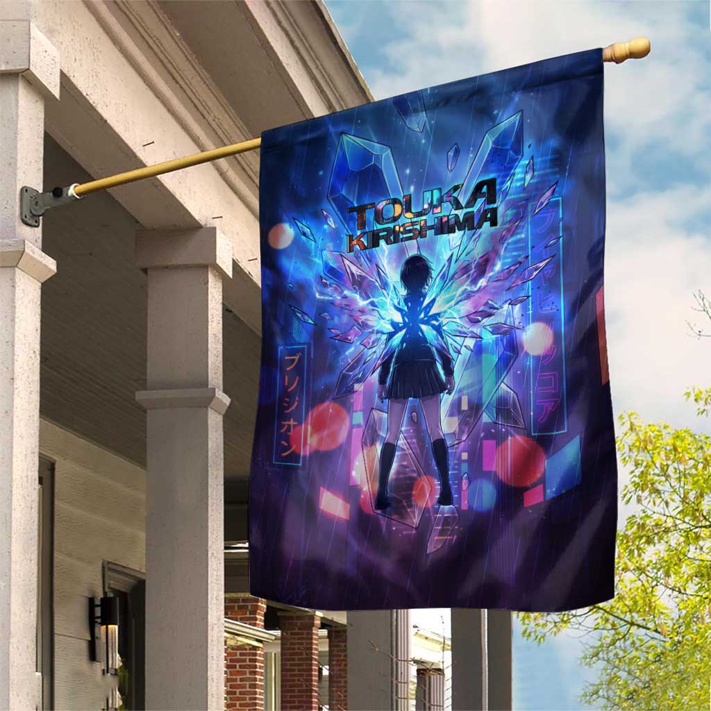 Touka Kirishima Tokyo Ghoul Garden Flag Cyberpunk Neon Style with Crystal Wings Effect