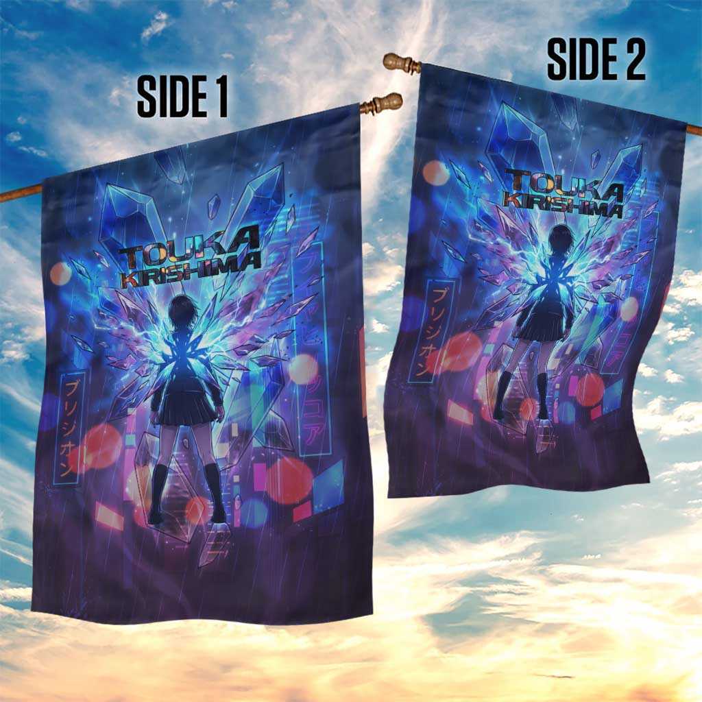 Touka Kirishima Tokyo Ghoul Garden Flag Cyberpunk Neon Style with Crystal Wings Effect