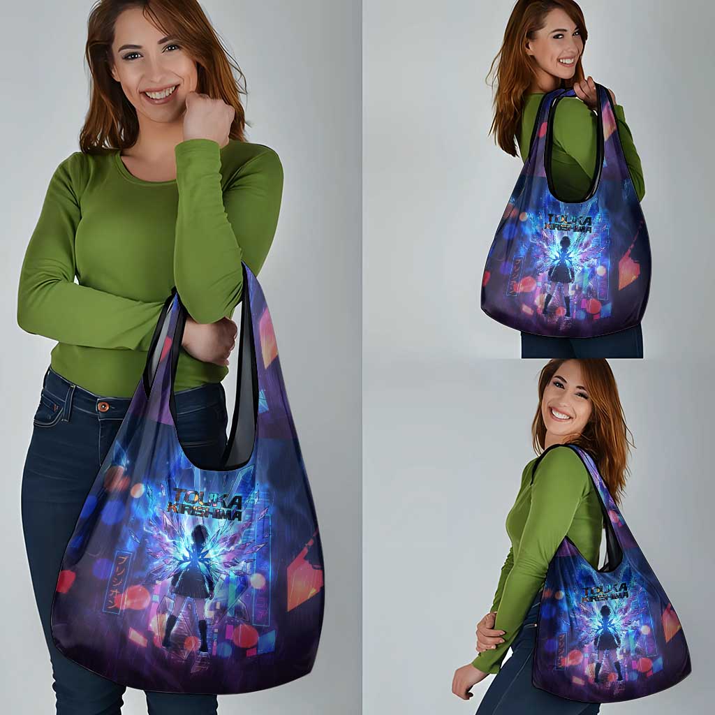 Touka Kirishima Tokyo Ghoul Grocery Bag Cyberpunk Neon Style with Crystal Wings Effect