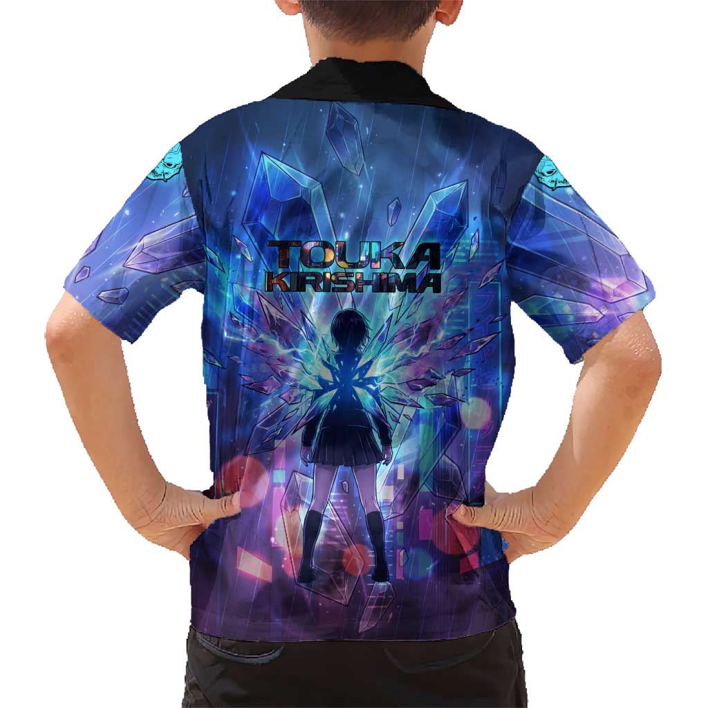 Touka Kirishima Tokyo Ghoul Hawaiian Shirt Cyberpunk Neon Style with Crystal Wings Effect