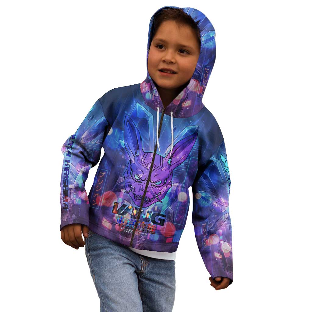Touka Kirishima Tokyo Ghoul Kid Hoodie Cyberpunk Neon Style with Crystal Wings Effect