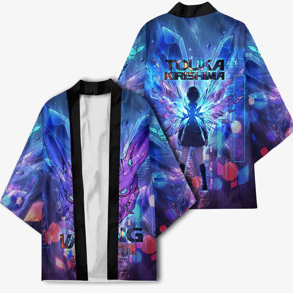 Touka Kirishima Tokyo Ghoul Kimono Cyberpunk Neon Style with Crystal Wings Effect