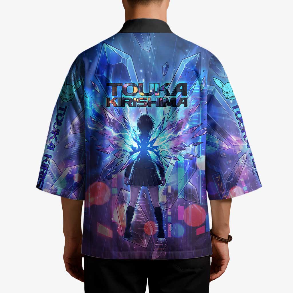 Touka Kirishima Tokyo Ghoul Kimono Cyberpunk Neon Style with Crystal Wings Effect