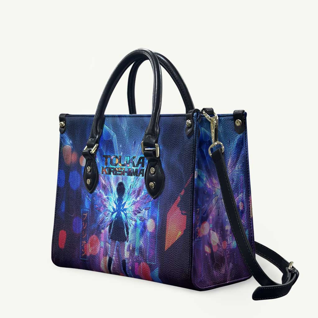 Touka Kirishima Tokyo Ghoul Leather Bag Cyberpunk Neon Style with Crystal Wings Effect