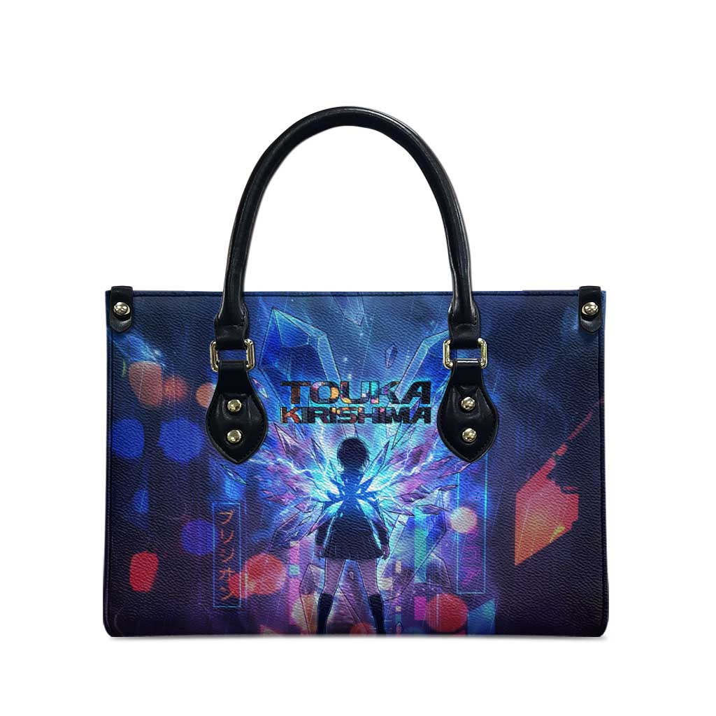 Touka Kirishima Tokyo Ghoul Leather Bag Cyberpunk Neon Style with Crystal Wings Effect
