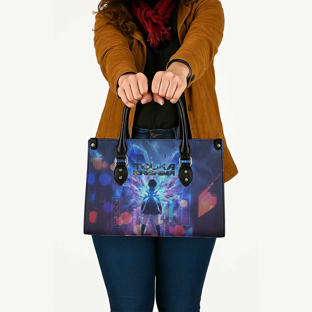 Touka Kirishima Tokyo Ghoul Leather Bag Cyberpunk Neon Style with Crystal Wings Effect