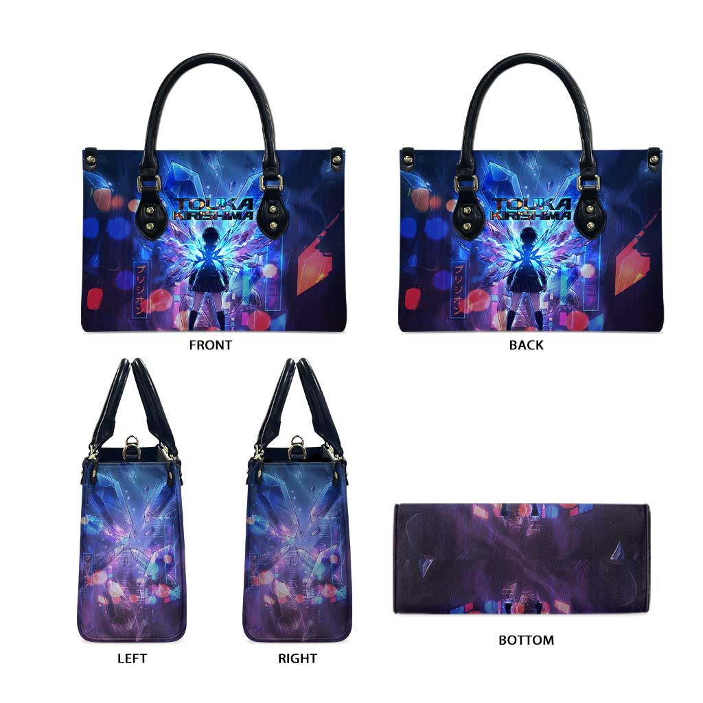 Touka Kirishima Tokyo Ghoul Leather Bag Cyberpunk Neon Style with Crystal Wings Effect