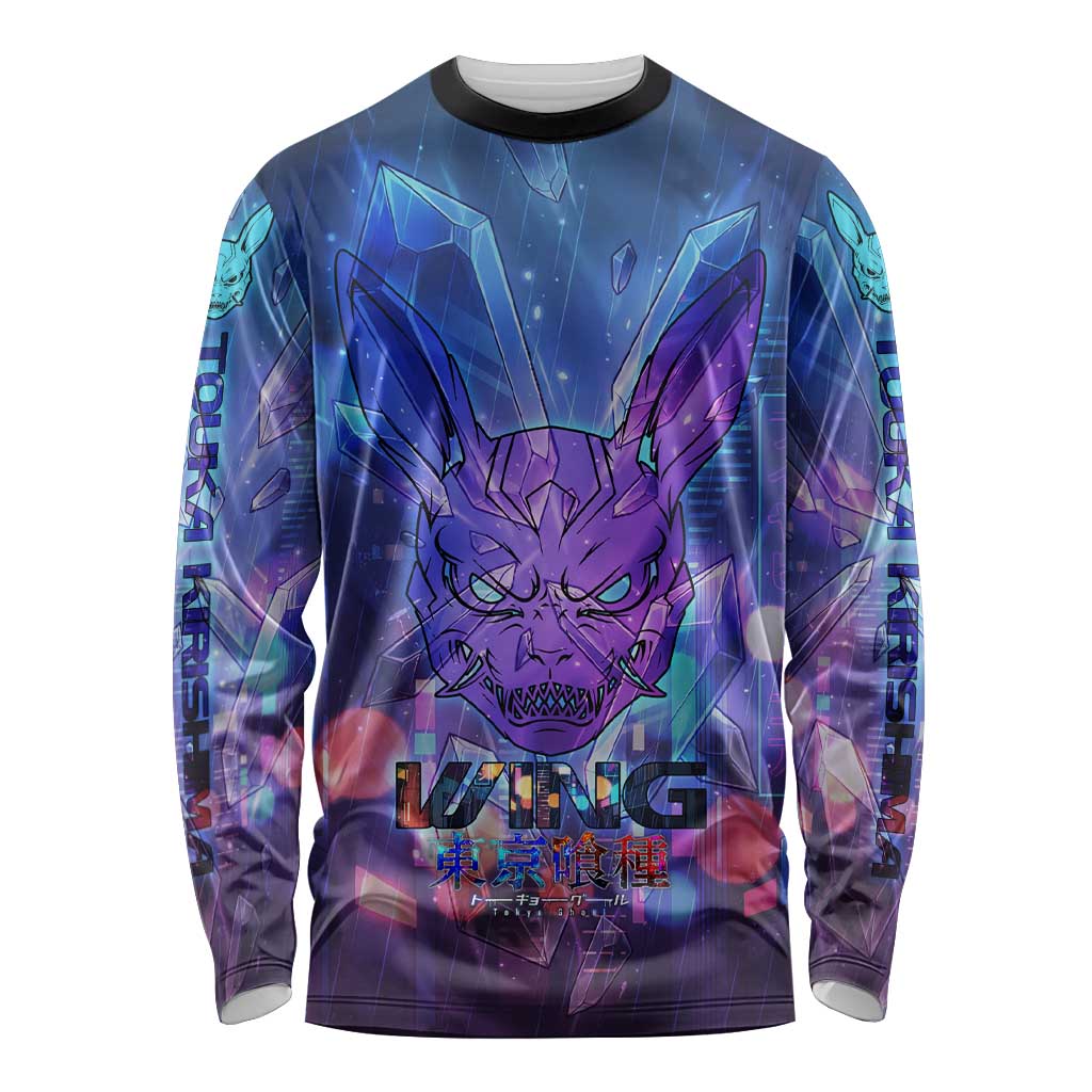 Touka Kirishima Tokyo Ghoul Long Sleeve Shirt Cyberpunk Neon Style with Crystal Wings Effect