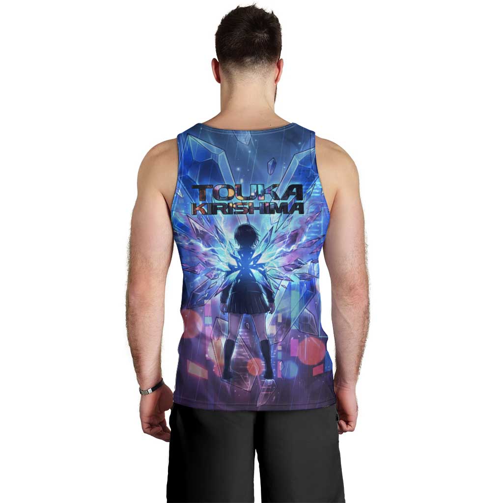 Touka Kirishima Tokyo Ghoul Men Tank Top Cyberpunk Neon Style with Crystal Wings Effect