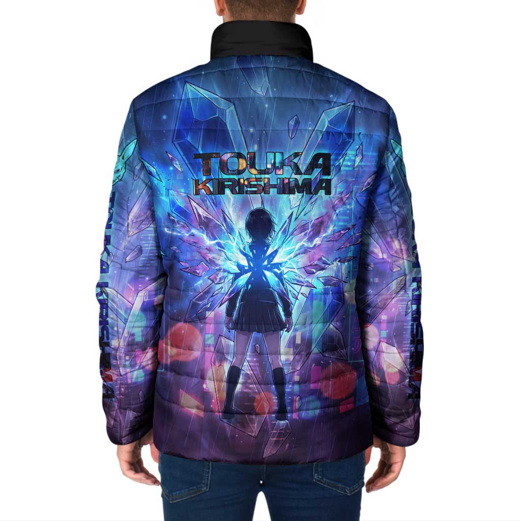 Touka Kirishima Tokyo Ghoul Padded Jacket Cyberpunk Neon Style with Crystal Wings Effect