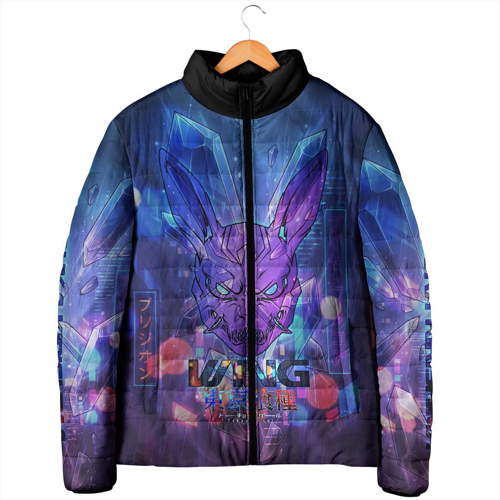 Touka Kirishima Tokyo Ghoul Padded Jacket Cyberpunk Neon Style with Crystal Wings Effect