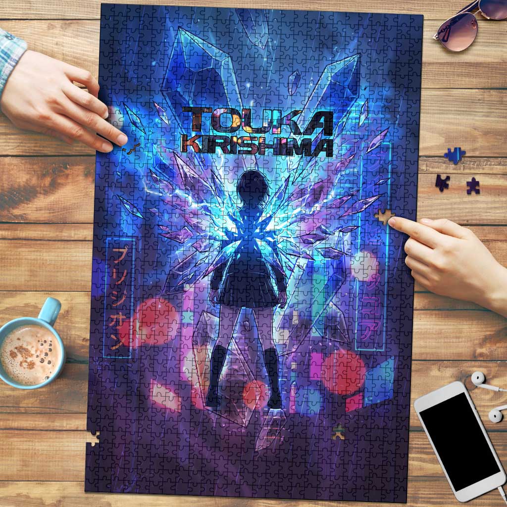 Touka Kirishima Tokyo Ghoul Puzzle Cyberpunk Neon Style with Crystal Wings Effect