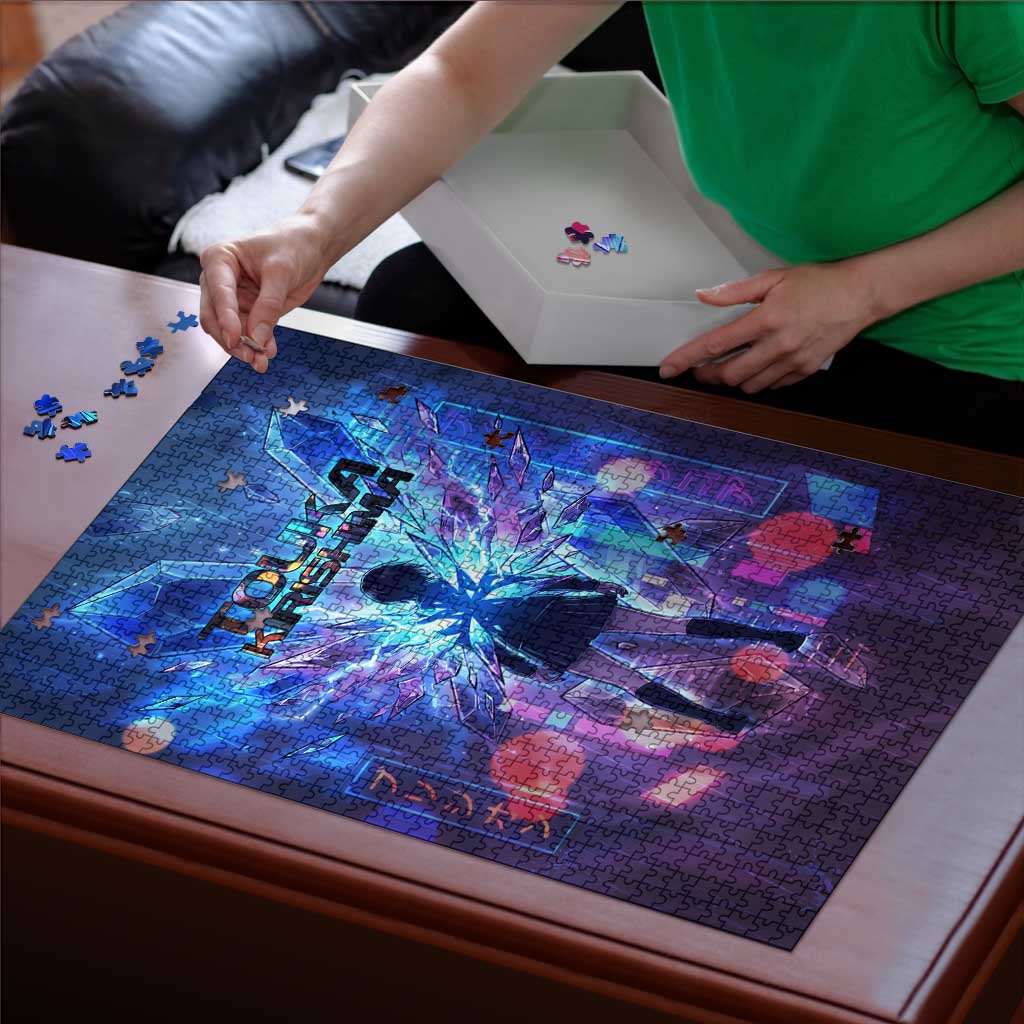 Touka Kirishima Tokyo Ghoul Puzzle Cyberpunk Neon Style with Crystal Wings Effect
